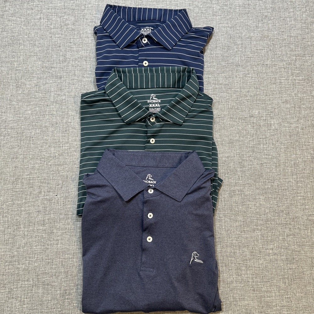 Lot Of 3 Rhoback Golf Polo Shirts Size 3XL Mens *READ*